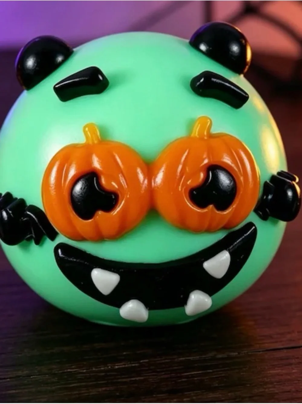 Giant Mint Green Pumpkin-Eyes Monster Squeeze Toy - Cute Kids Toy